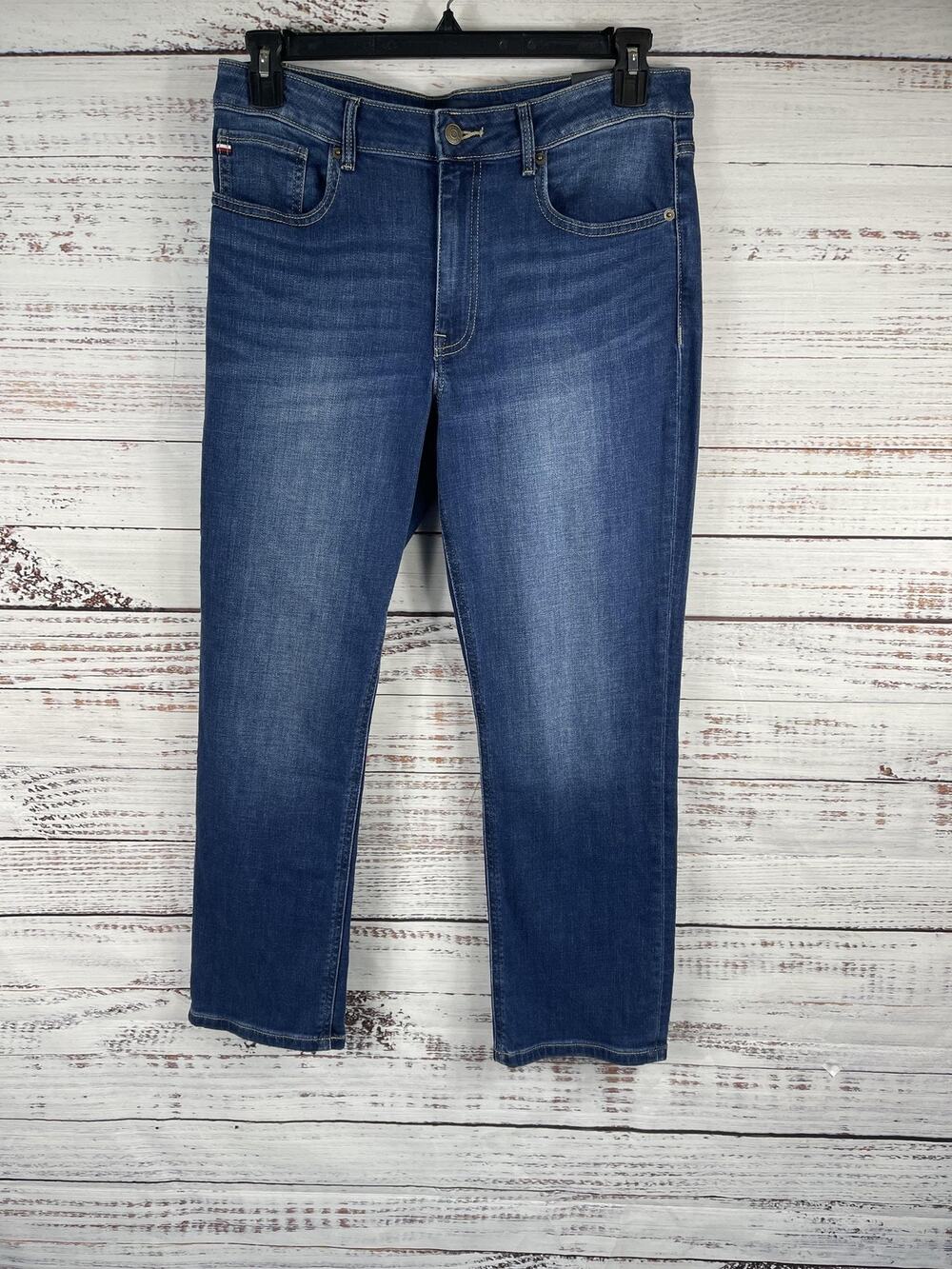Tommy Hilfiger Jeans Women's 12 Dark Wash Tribeca Straight Ankle High Rise Denim